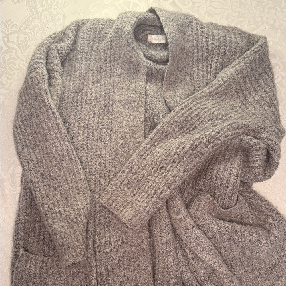 Altar'd State Heathered Gray Knit Cardigan